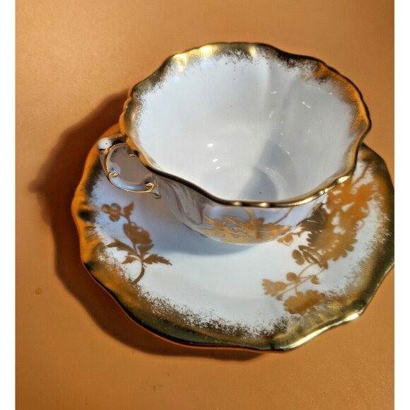 HAMMERSLEY & CO BONE CHINA VINTAGE GOLD PAINTED CUP & SAUCER 1950-1960 - Picture 6 of 14